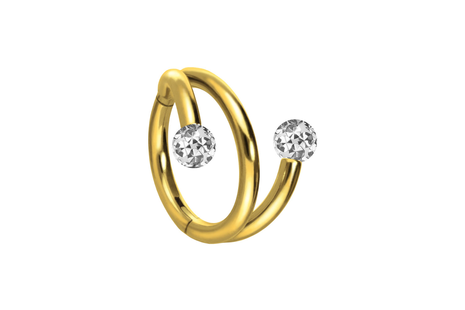 Titan Segmentring Clicker Piercing mit Innengewinde 3 RINGE + 2 EPOXY-KUGELN